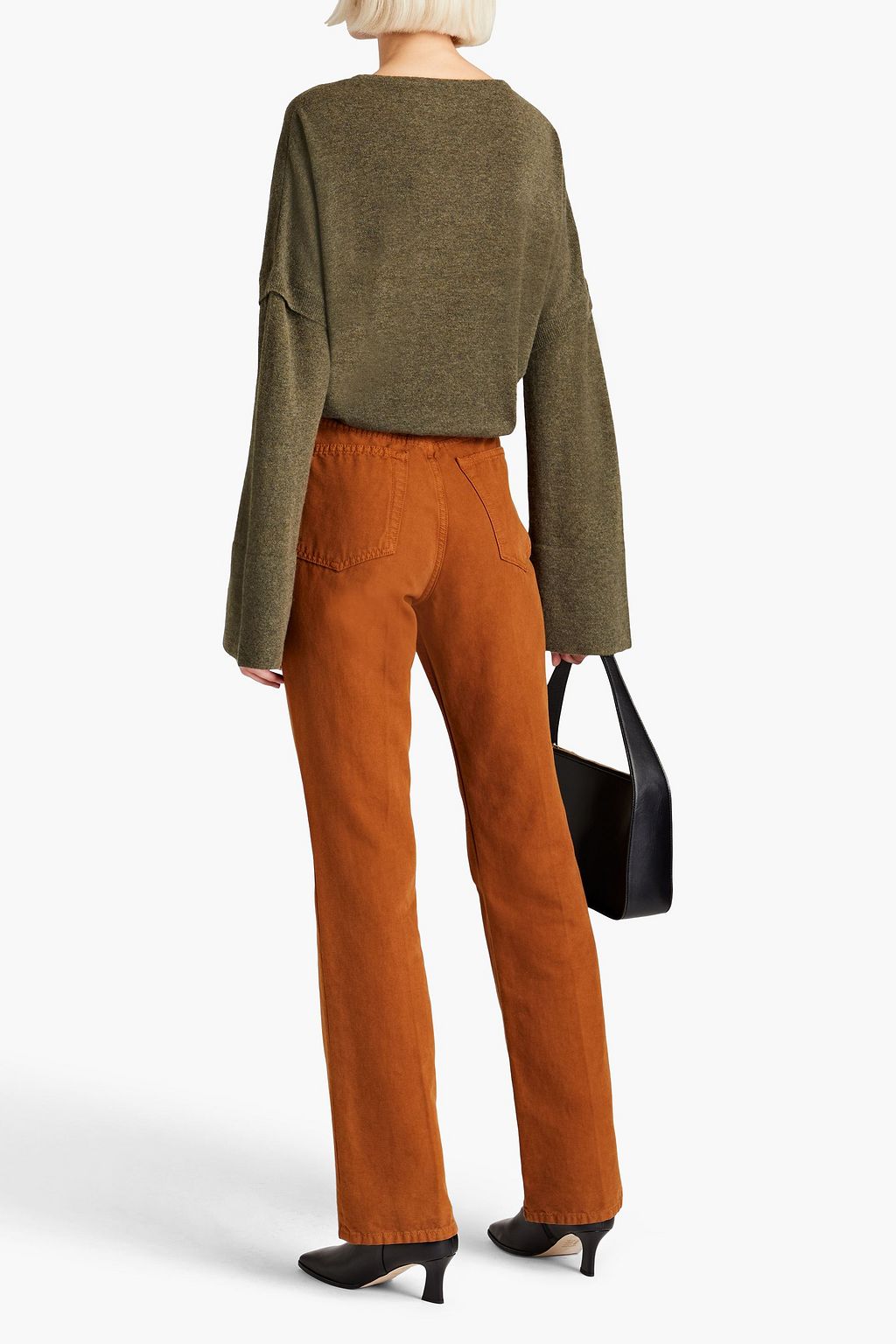 ROBERTO CAVALLI Knotted jacquard-knit wool-blend sweater