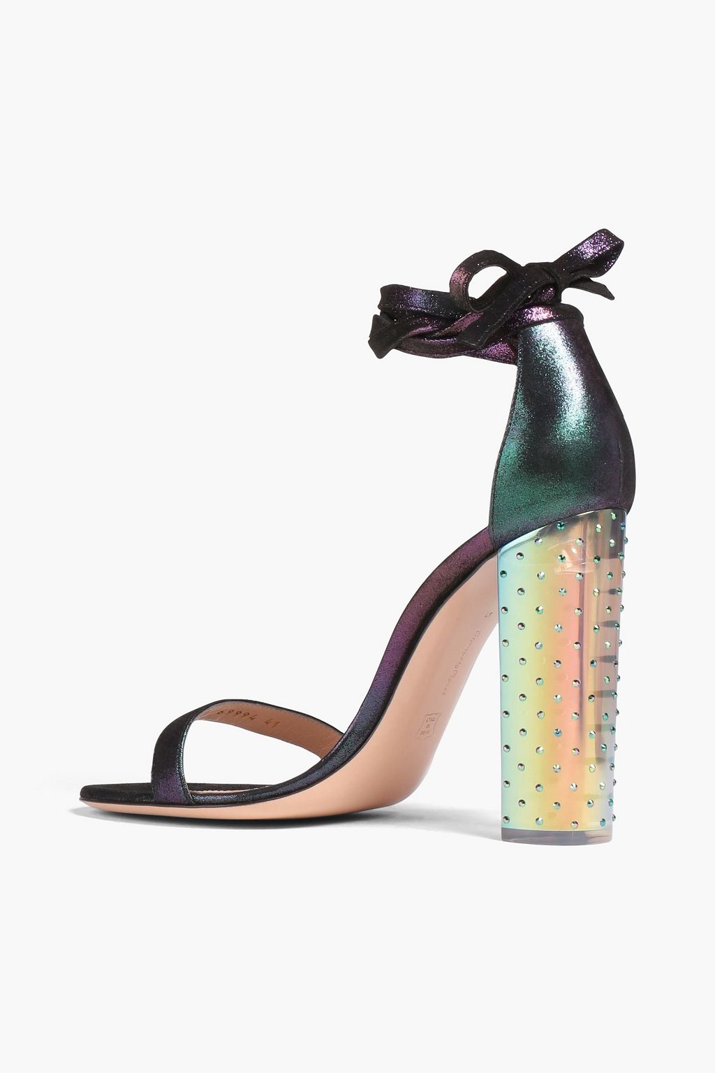 GIANVITO ROSSI Sandalen aus changierendem Leder mit Verzierung