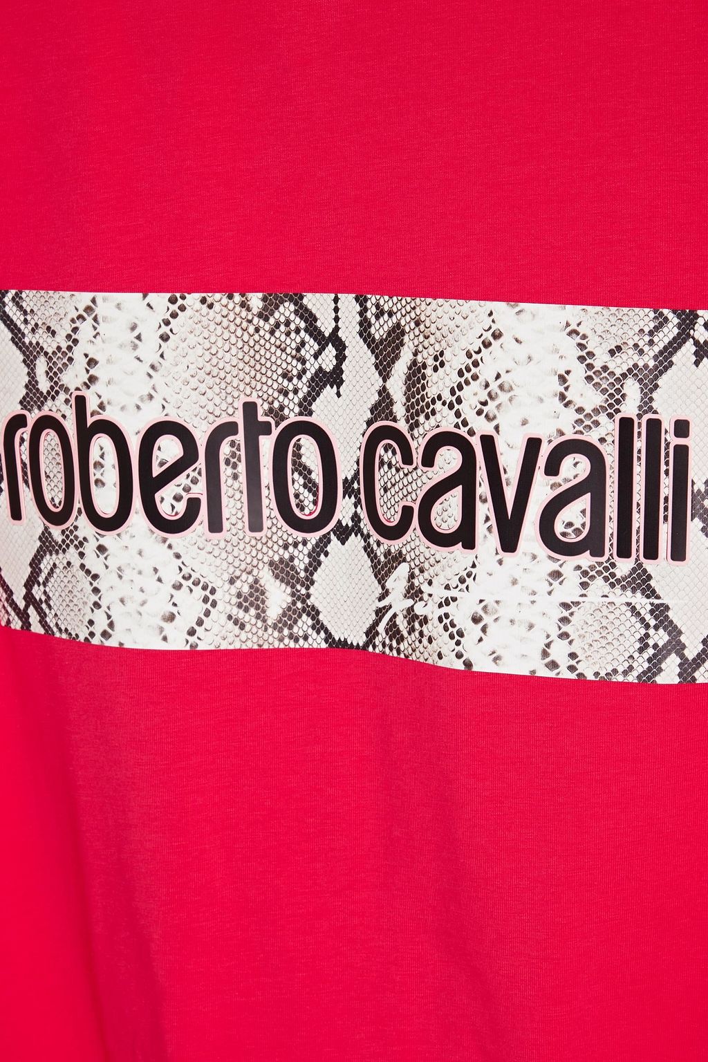 ROBERTO CAVALLI 프린트 스트레치 코튼 저지 티셔츠