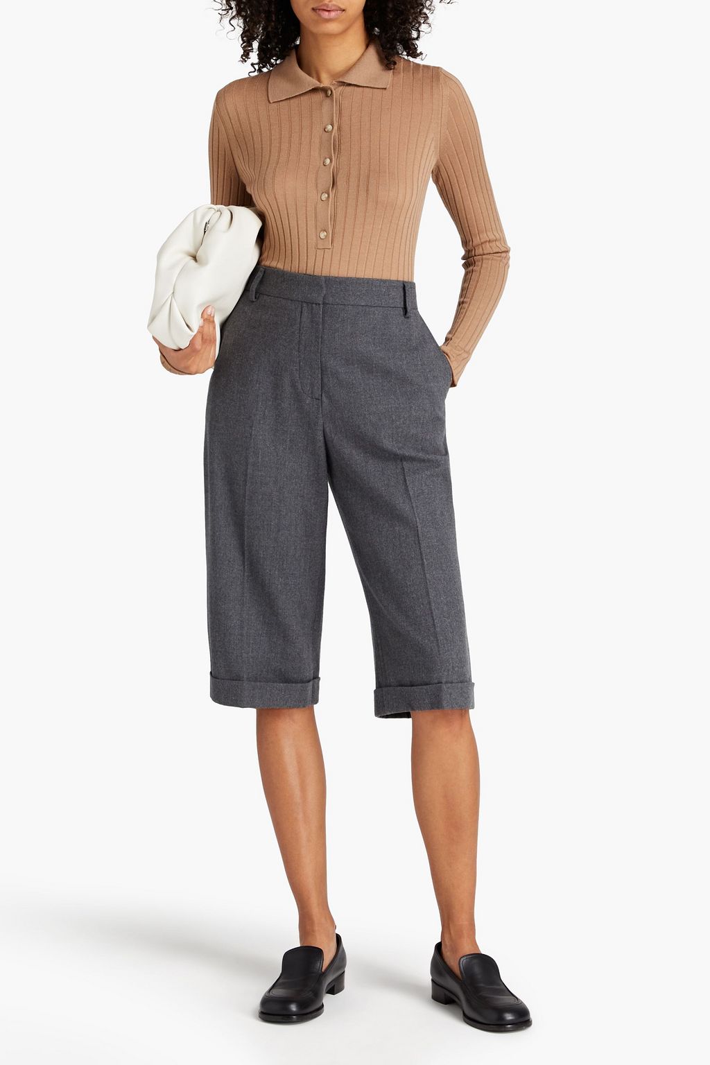 VINCE. Ribbed wool polo sweater