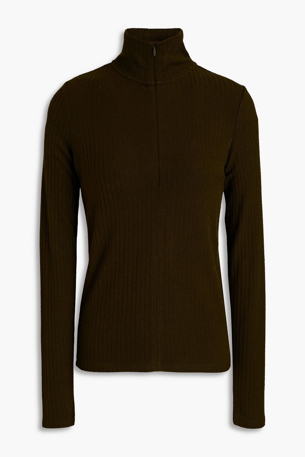 VINCE. Ribbedknit halfzip sweater THE