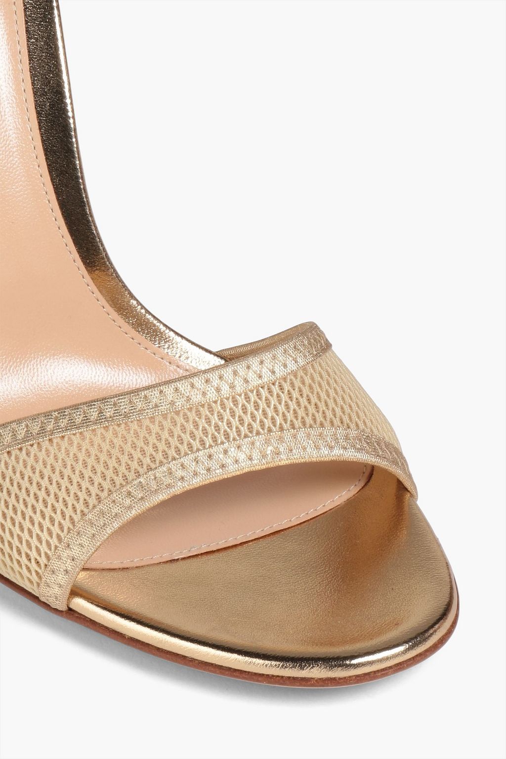 GIANVITO ROSSI Metallic stretch-mesh sandals