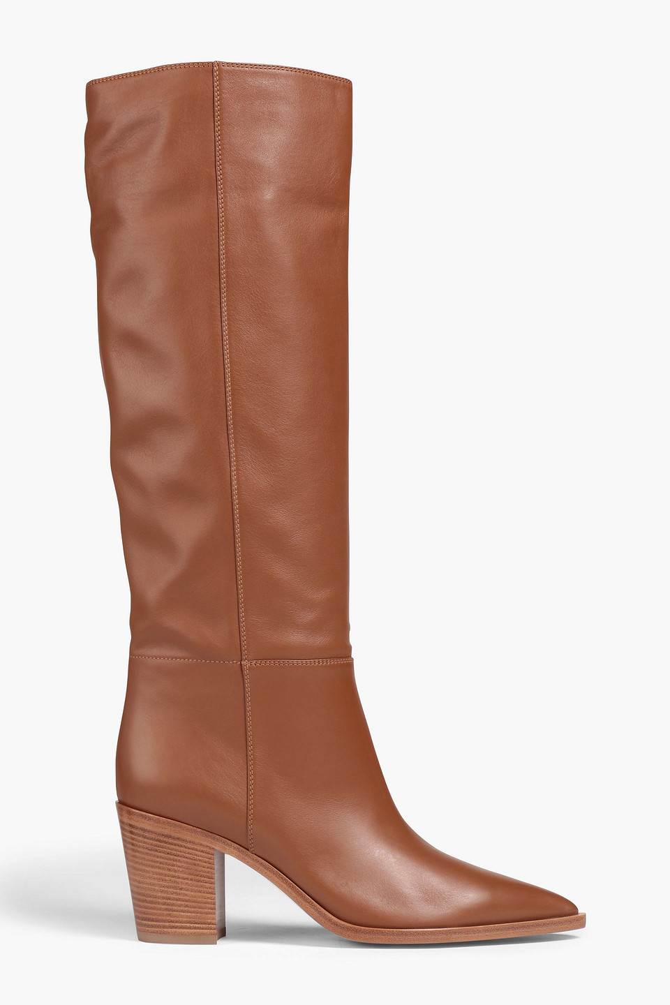 Gianvito Rossi Leather Knee Boots In Tan