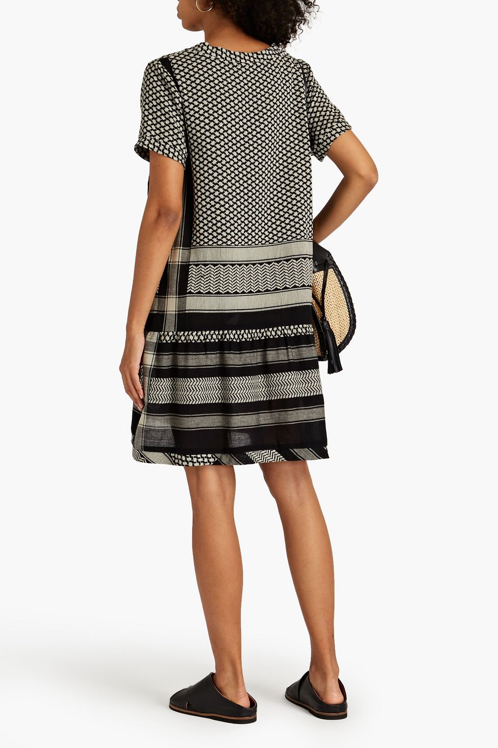 SUMMERY COPENHAGEN Gathered cottonjacquard mini dress THE