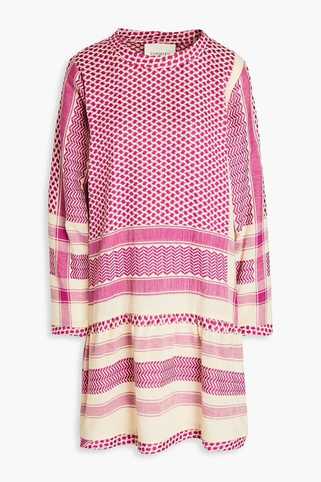 Cotton-jacquard mini dress