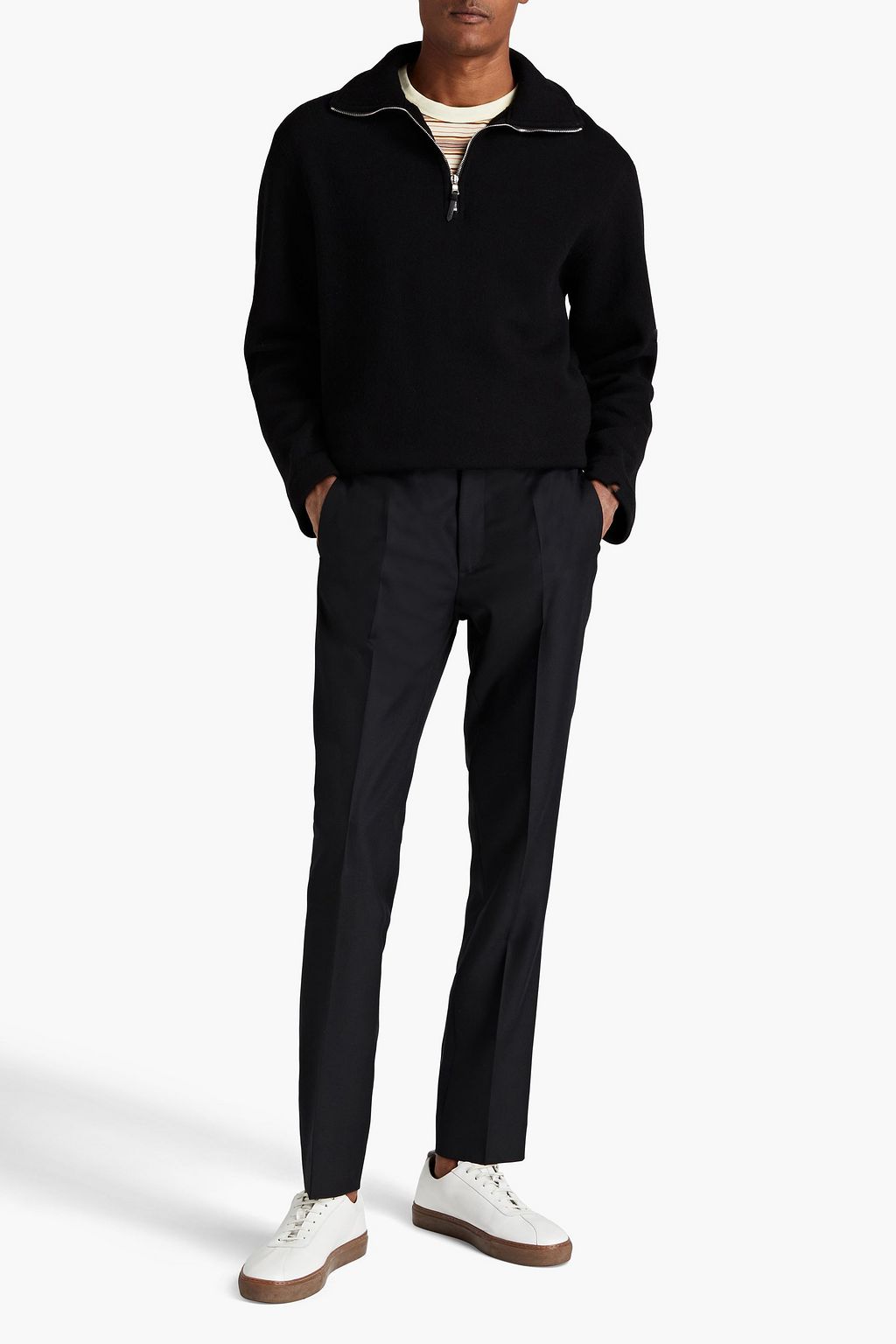 SANDRO Slim-fit grain de poudre pants