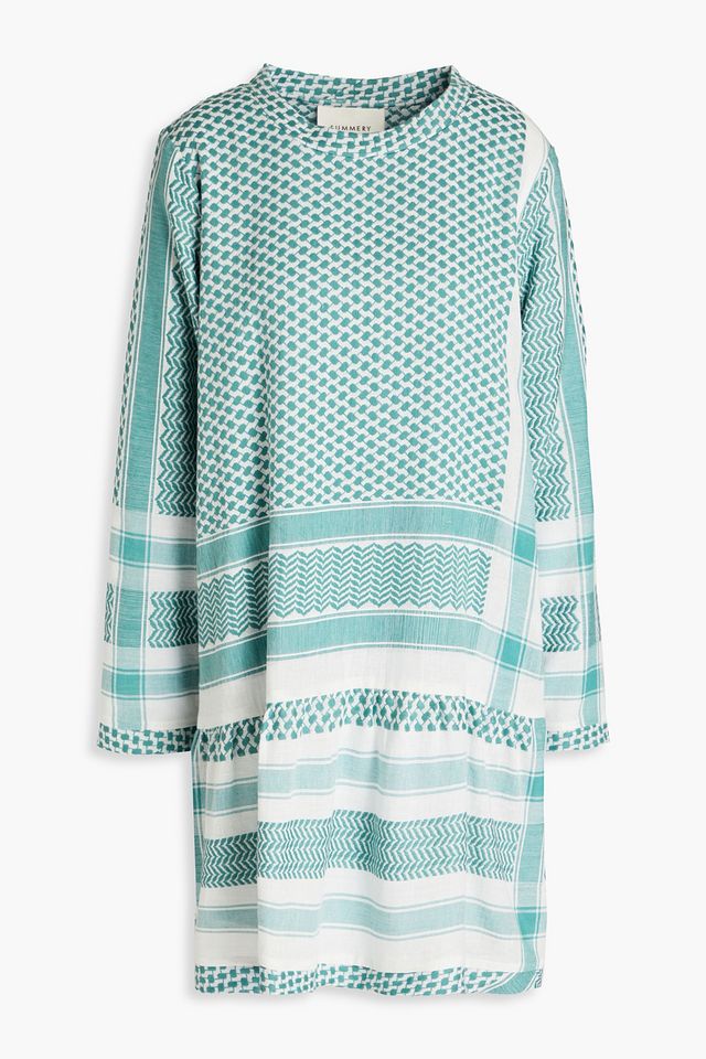 Cotton-jacquard mini dress