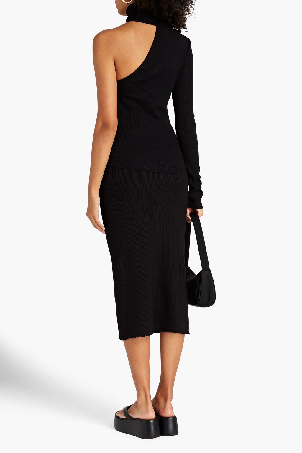 THE RANGE Ribbed TENCEL™-blend midi skirt