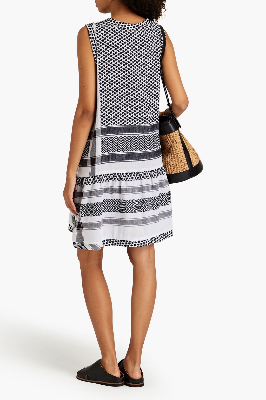 SUMMERY COPENHAGEN Gathered cottonjacquard mini dress THE