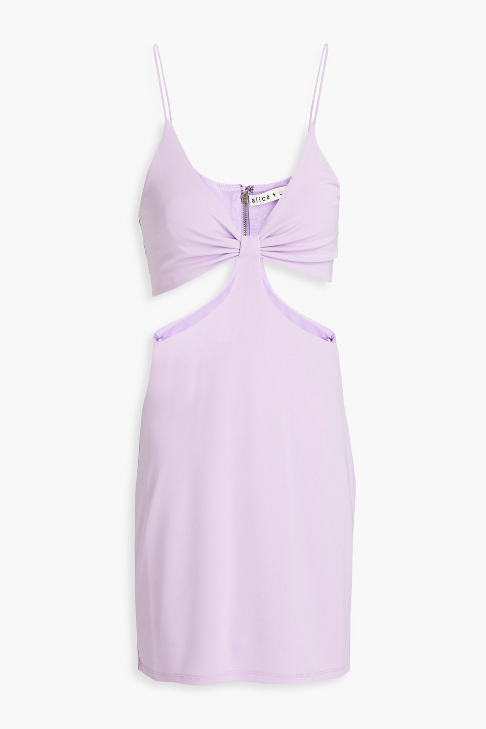 Shop Alice And Olivia Havana Cutout Stretch-jersey Mini Dress In Lavender