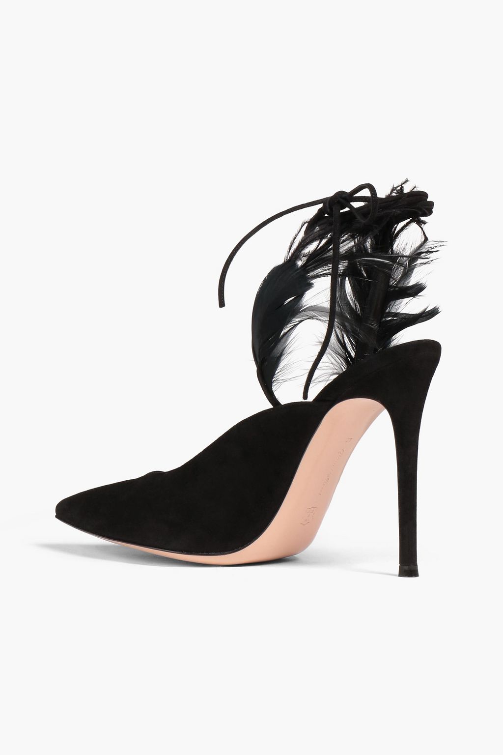 GIANVITO ROSSI Feather-embellished suede pumps