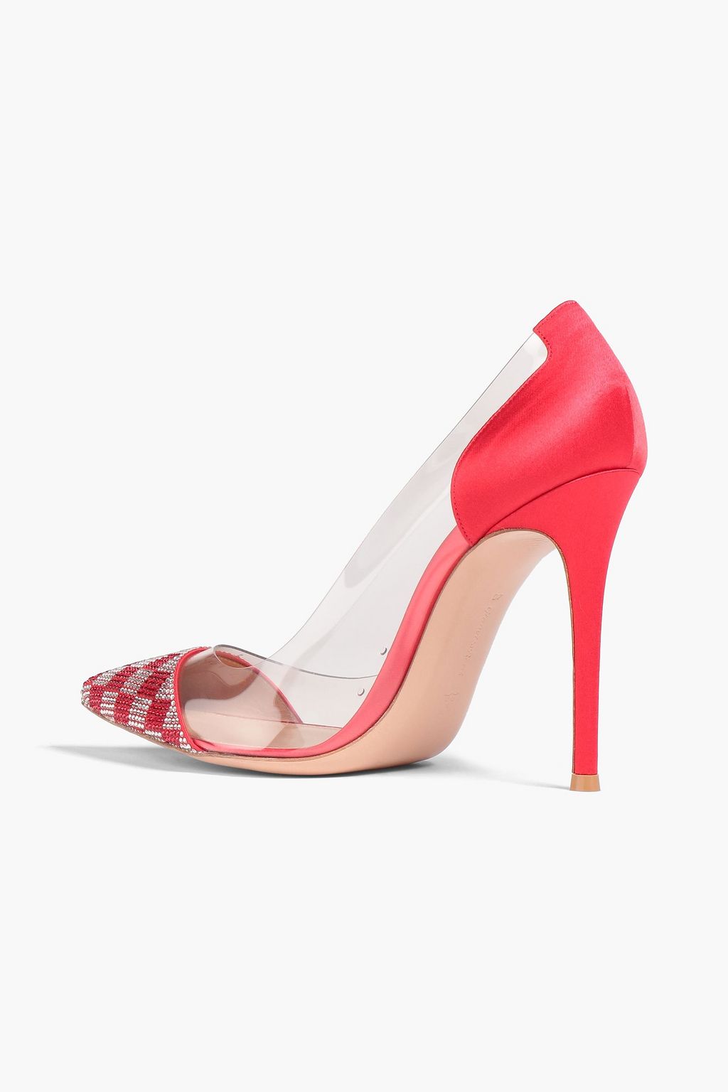 GIANVITO ROSSI Plexi crystalembellished PVC and satin pumps THE