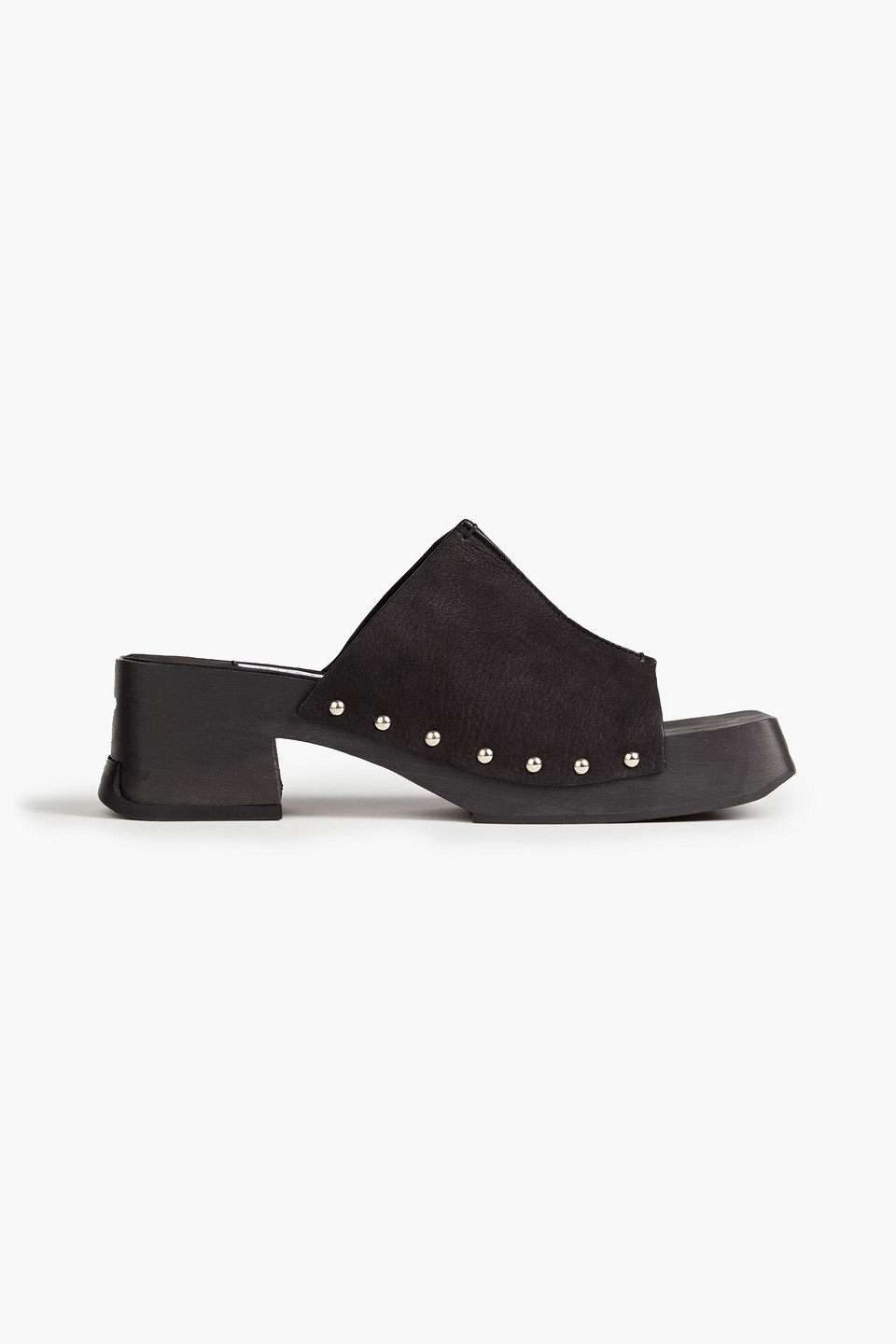 Miista Hannah Studded Nubuck Mules In Black