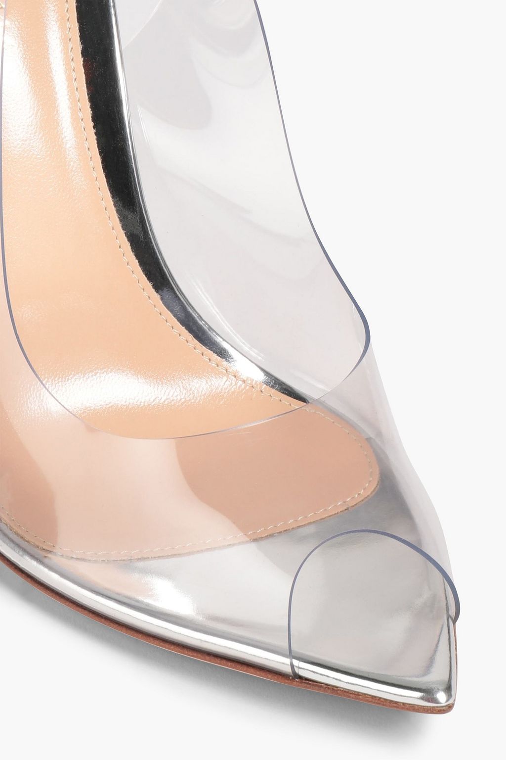 GIANVITO ROSSI Kourtney 메탈릭 가죽 & PVC 펌프스