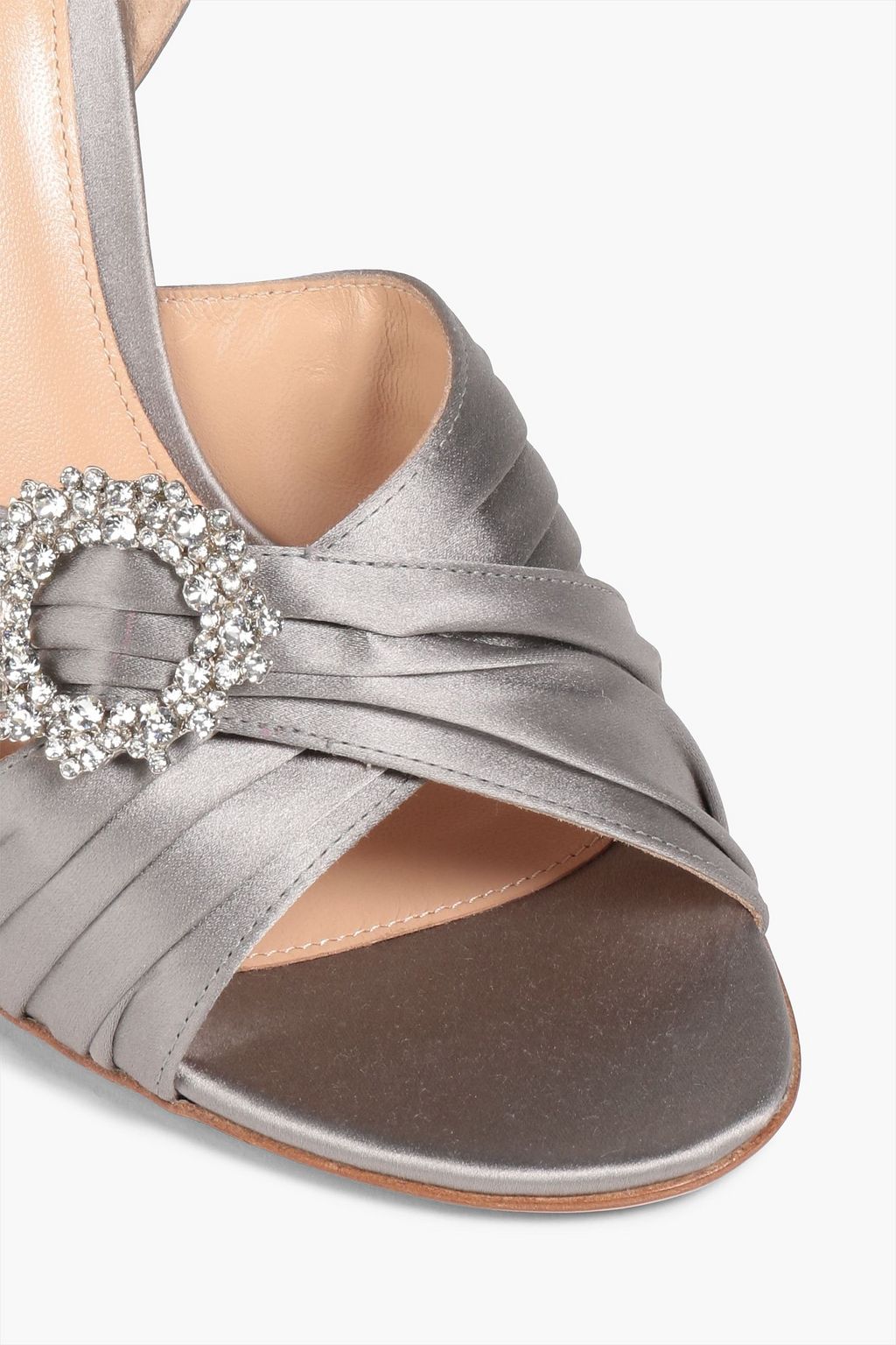GIANVITO ROSSI Cinema embellished pintucked satin pumps