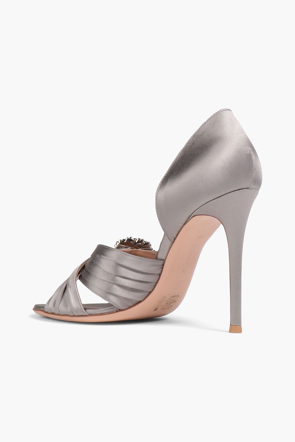GIANVITO ROSSI Cinema embellished pintucked satin pumps