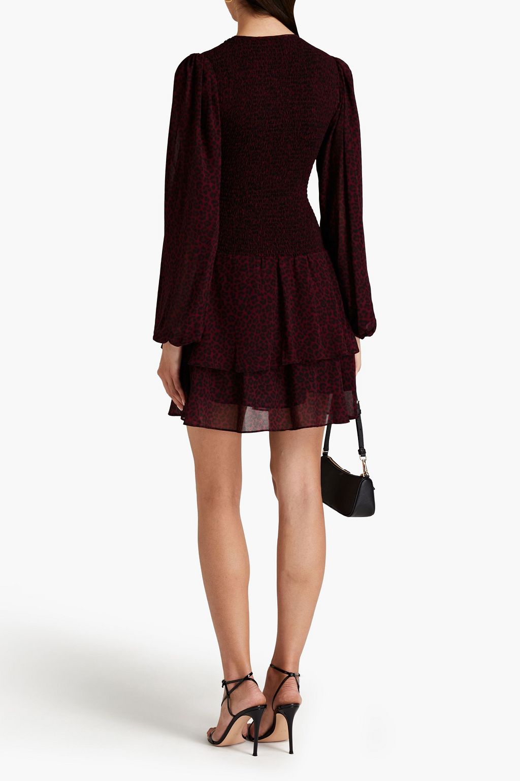 MICHAEL MICHAEL KORS Shirred leopard-print georgette mini dress
