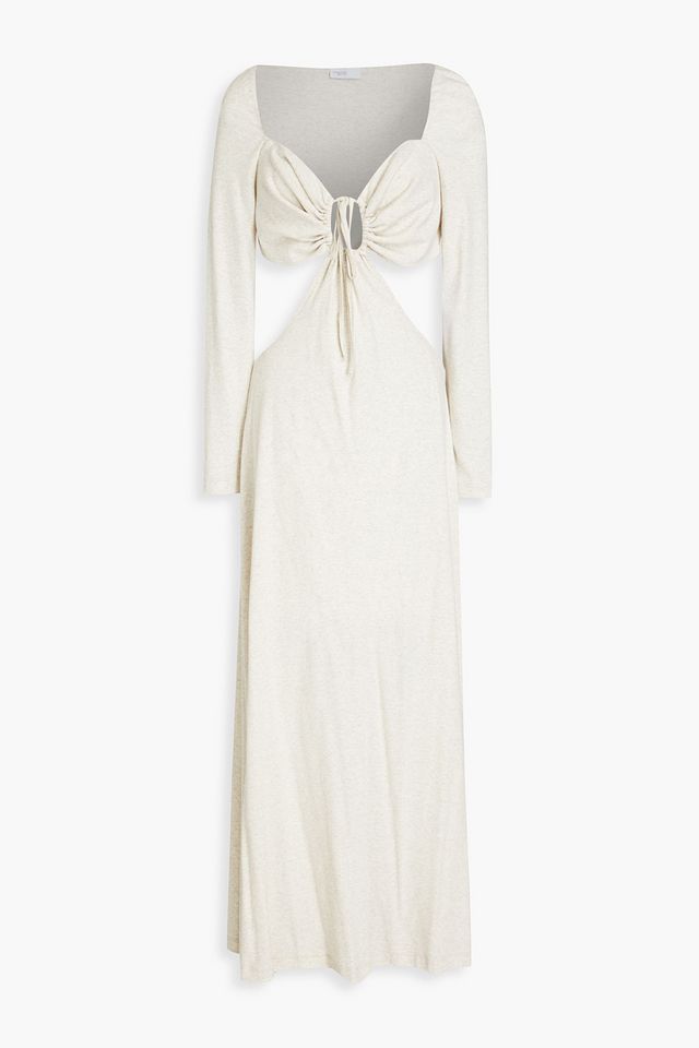 Mélange cutout cotton-jersey maxi dress