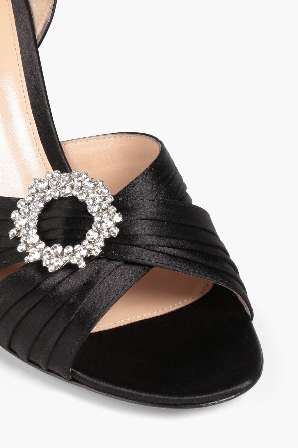 GIANVITO ROSSI Cinema embellished pintucked satin pumps