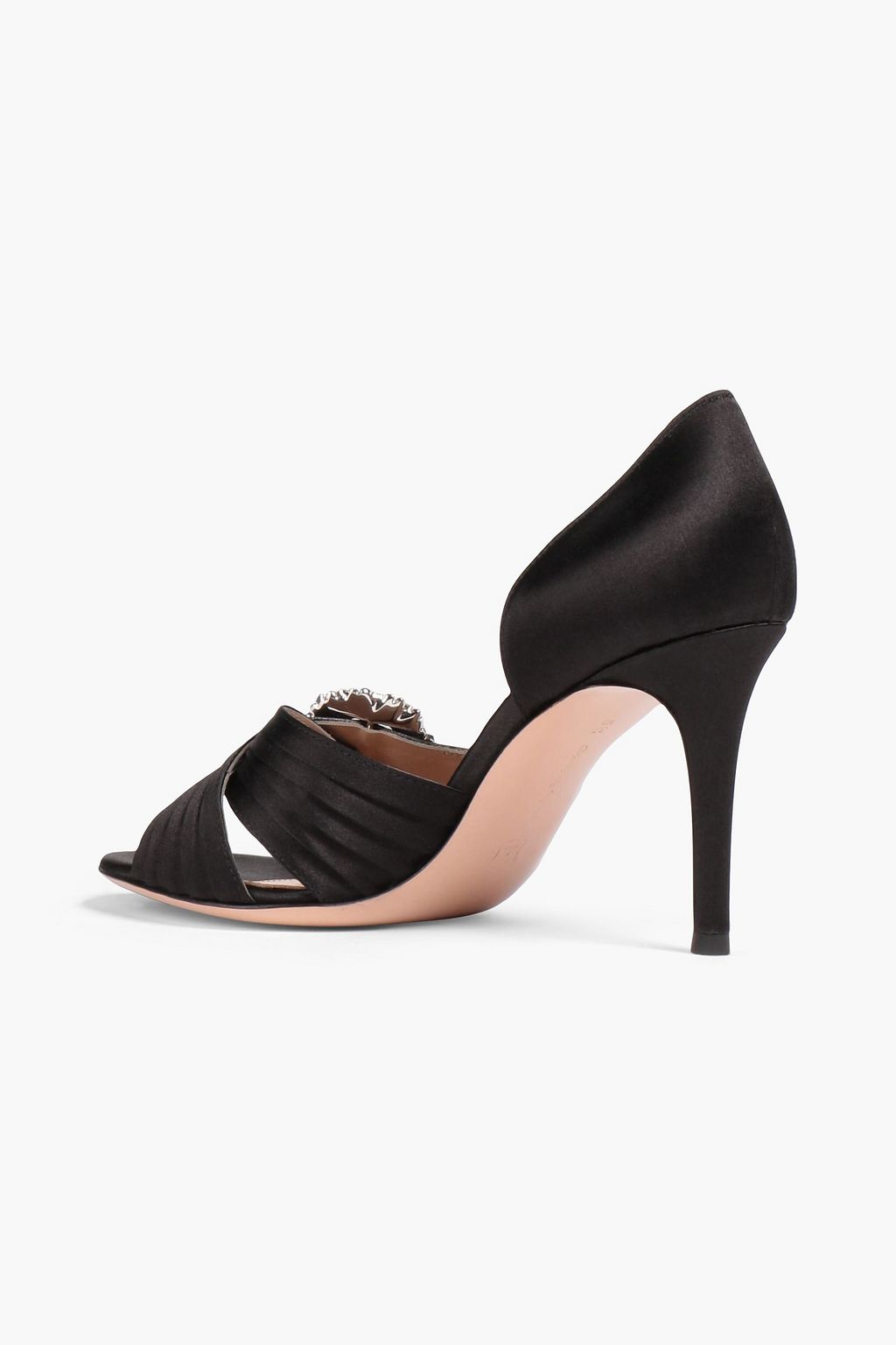 GIANVITO ROSSI Cinema embellished pintucked satin pumps