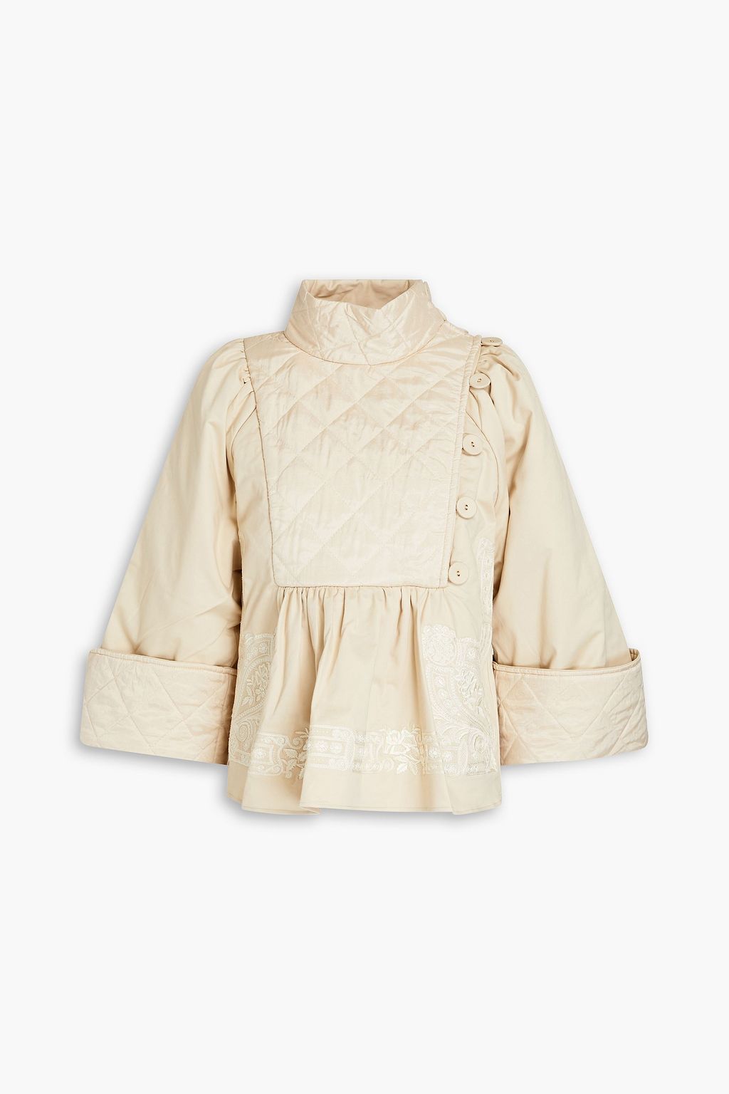 BYTIMO Gathered embroidered cottonblend jacket THE