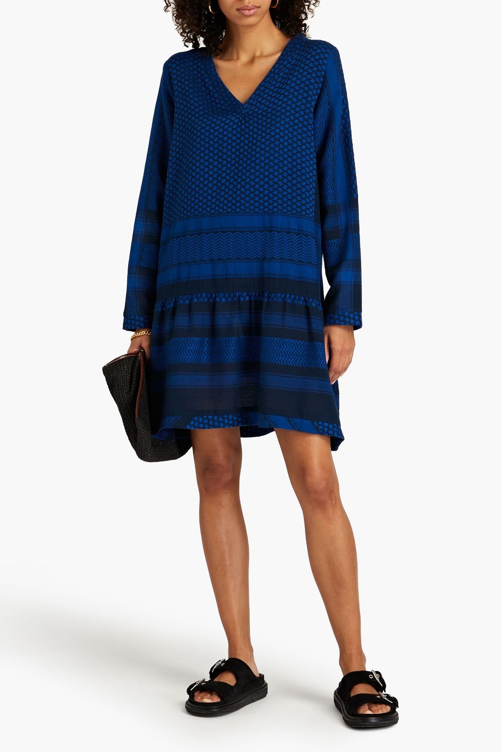 SUMMERY COPENHAGEN 2 V gathered cotton-jacquard mini dress