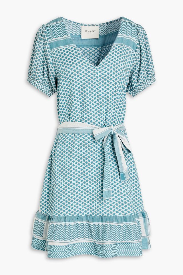 Tiered cotton-jacquard mini dress