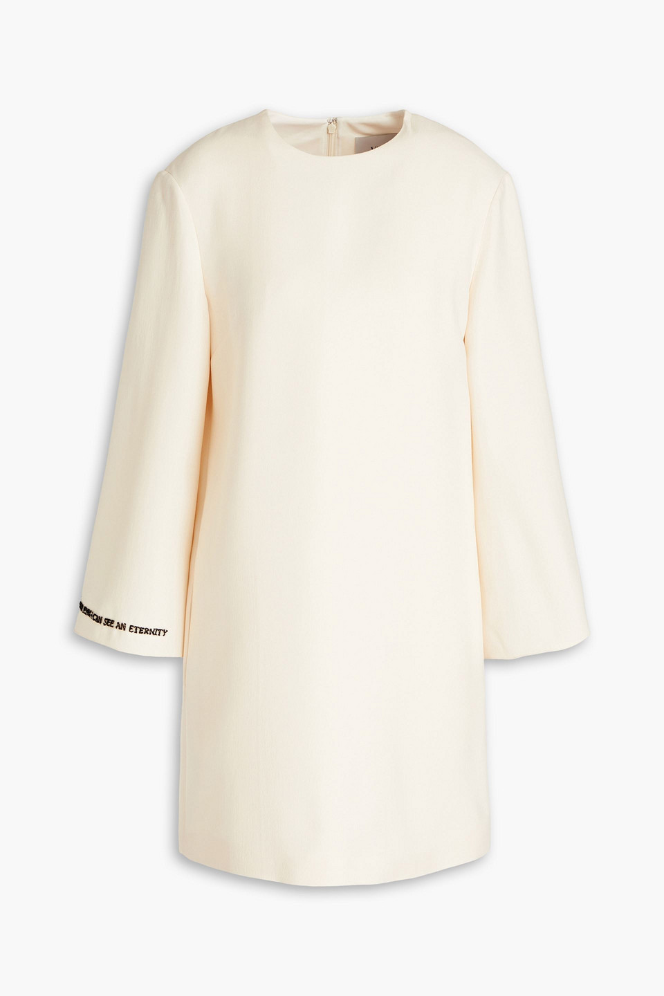 Valentino Embellished Wool And Silk-blend Crepe Mini Dress In White