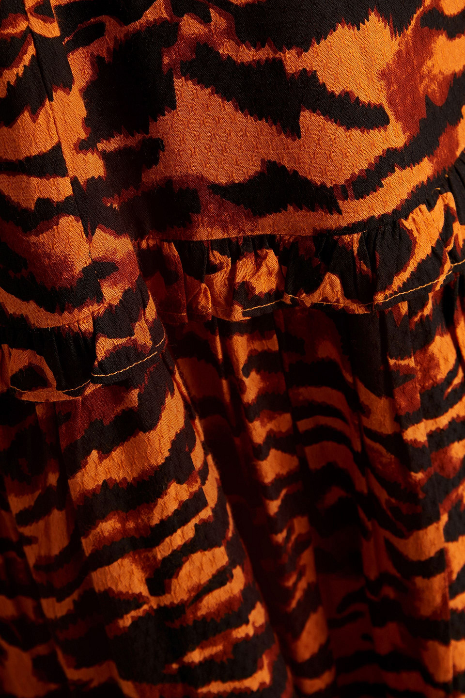 Shop Walter Baker Yosline Gathered Tiger-jacquard Midi Dress In Animal Print