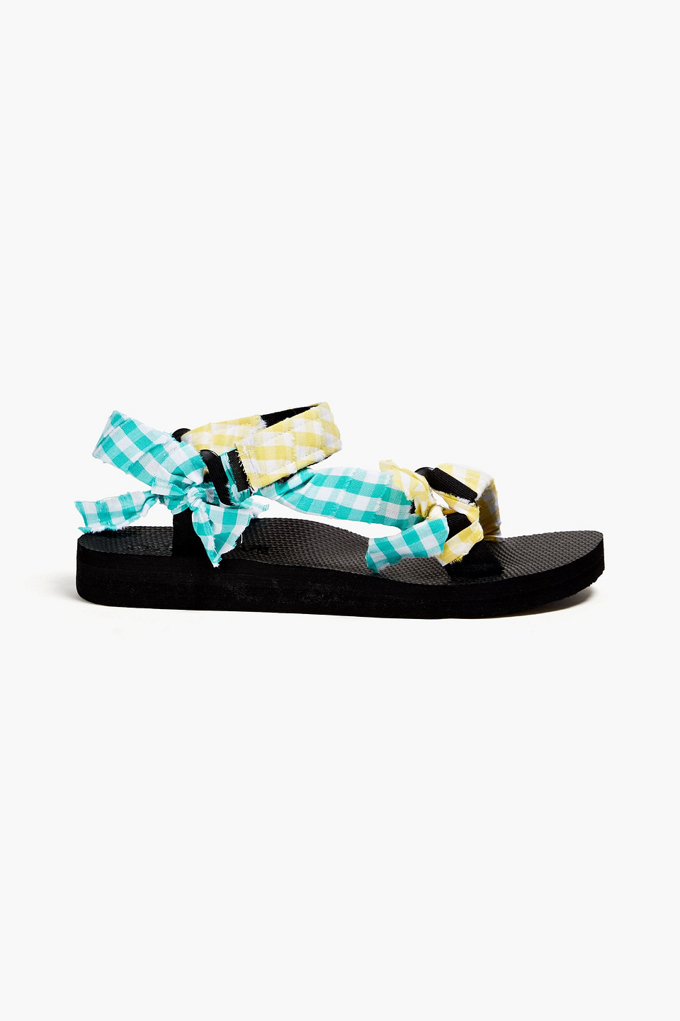 Arizona Love Trekky Gingham Woven Sandals In Blue