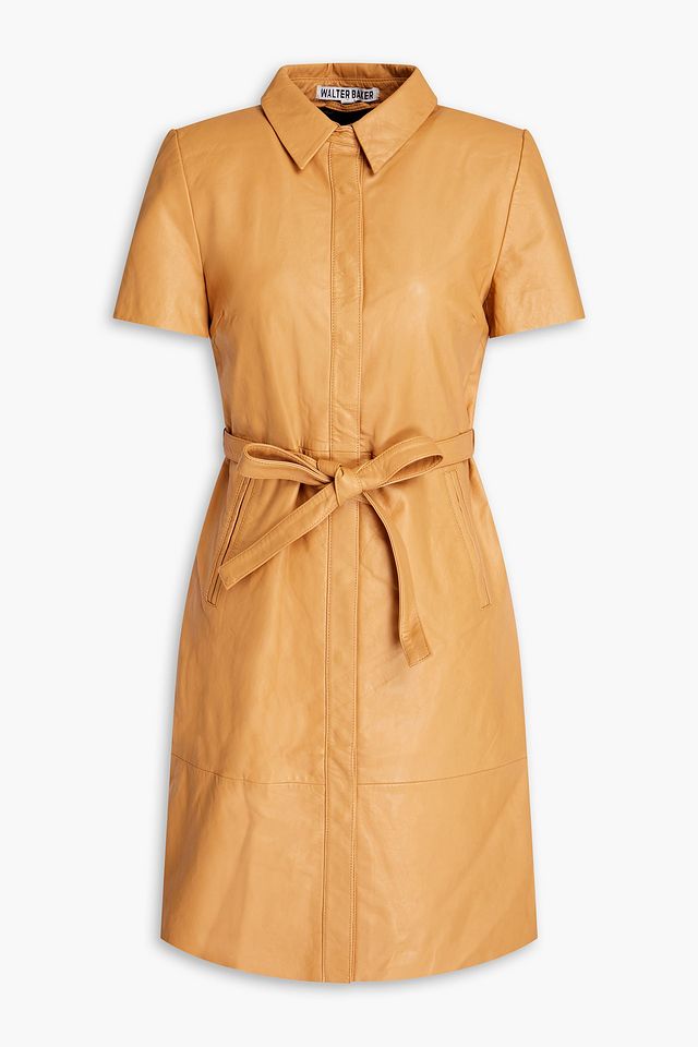 Chloe leather mini shirt dress