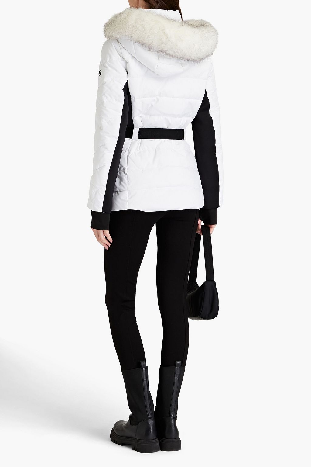 MICHAEL MICHAEL KORS Two-tone quilted shell hooded down jacket