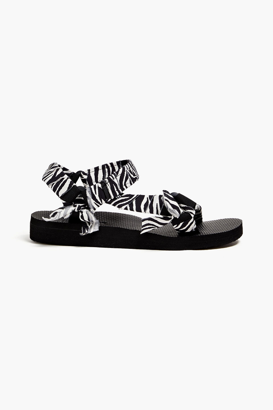 Trekky zebra-print canvas sandals