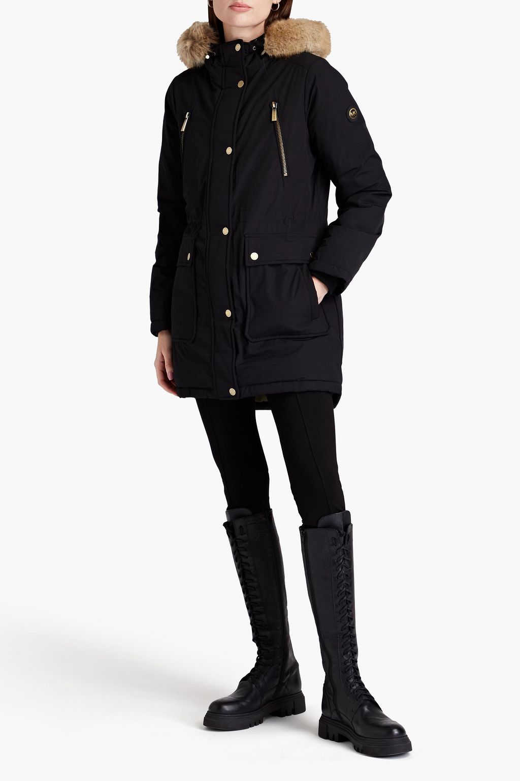 MICHAEL MICHAEL KORS Faux fur-trimmed shell hooded down coat