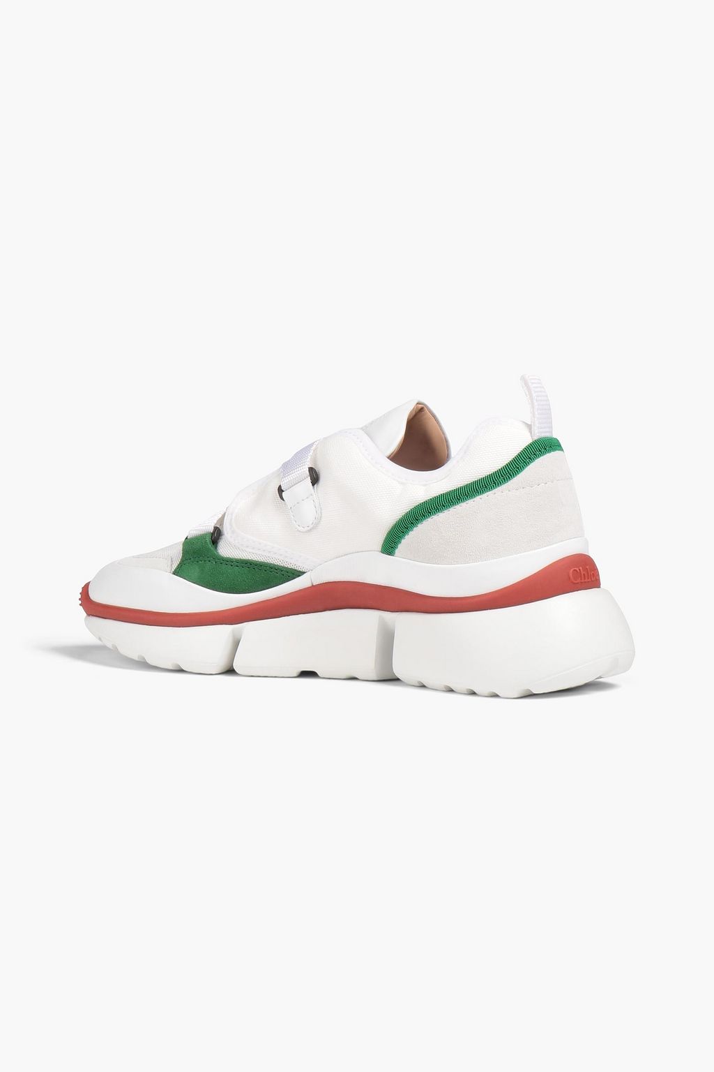 CHLOÉ Leather, suede and mesh sneakers