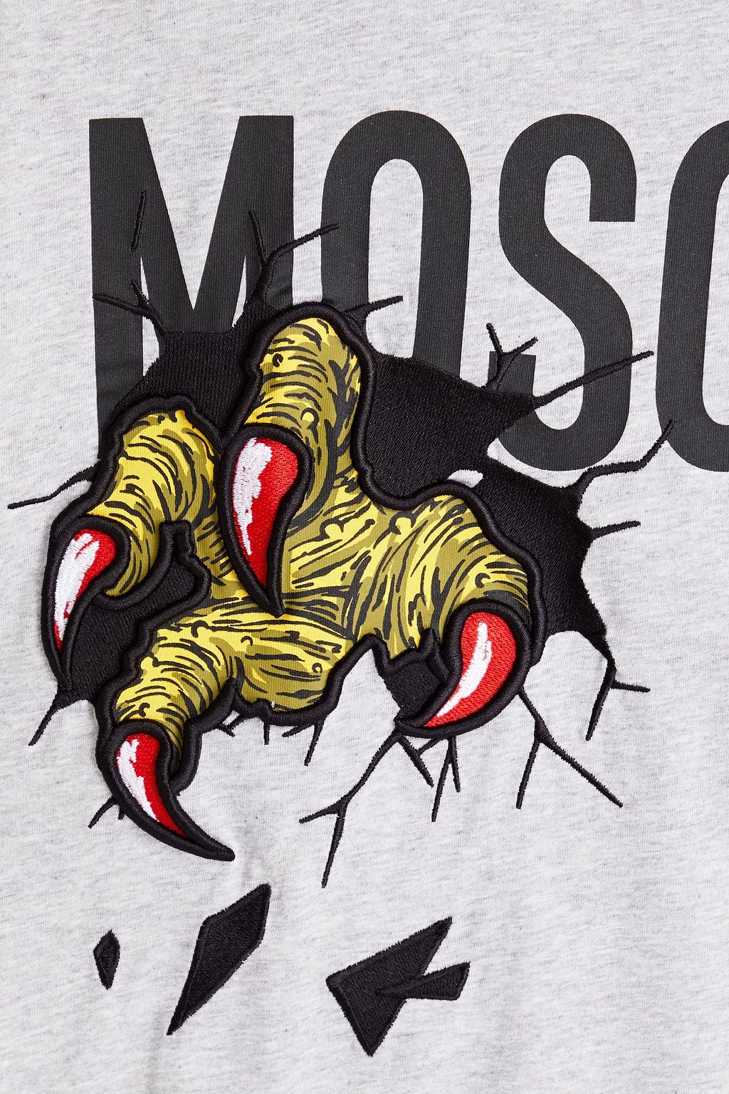 MOSCHINO Embroidered printed cotton-jersey T-shirt