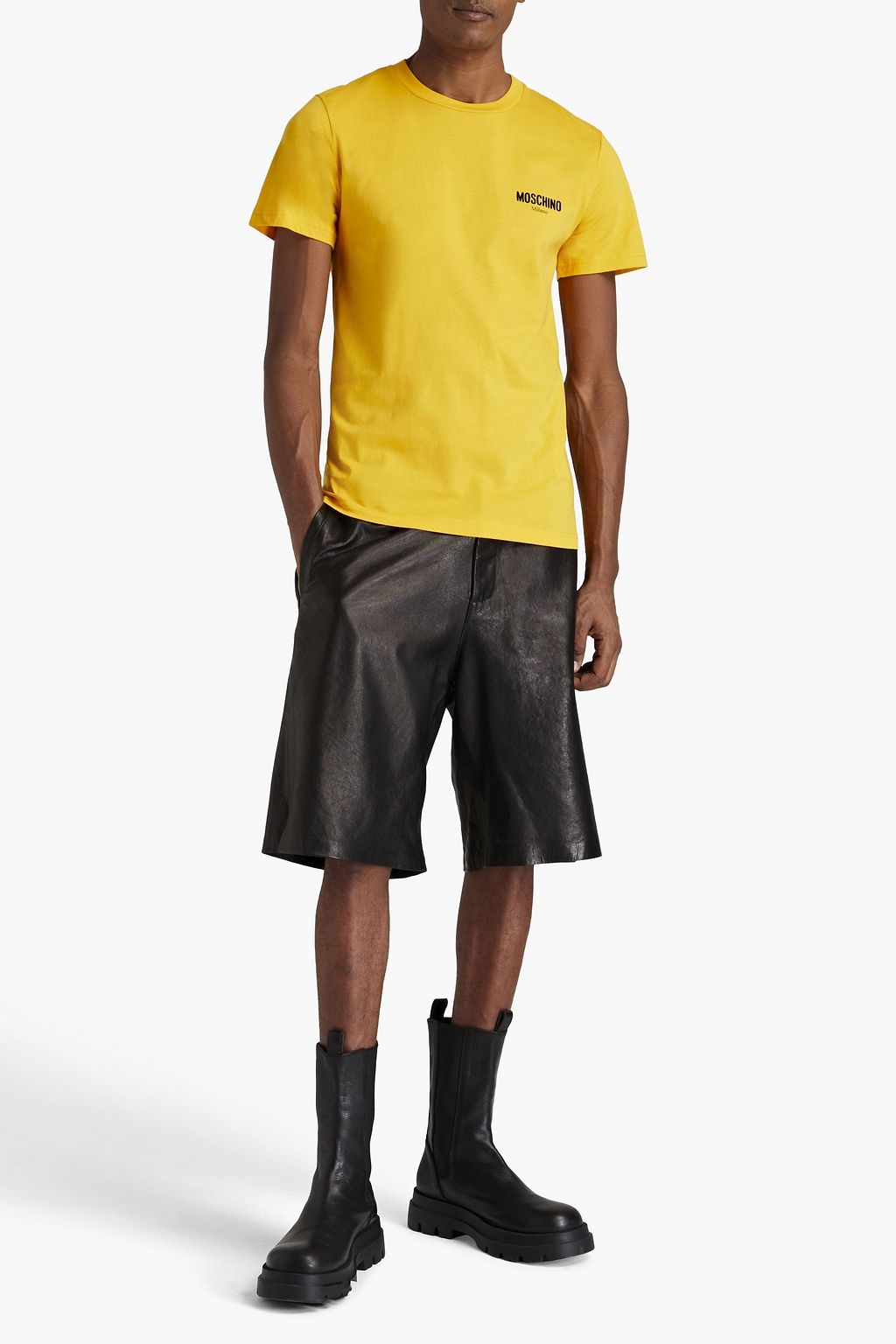 MOSCHINO Logo-embroidered cotton-jersey T-shirt