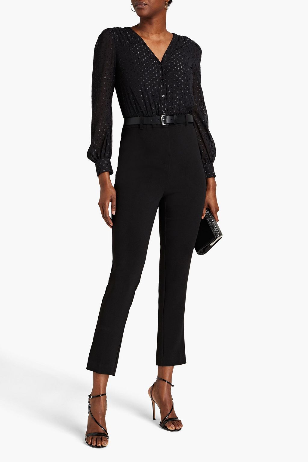 MICHAEL MICHAEL KORS Metallic fil coupé crepe jumpsuit