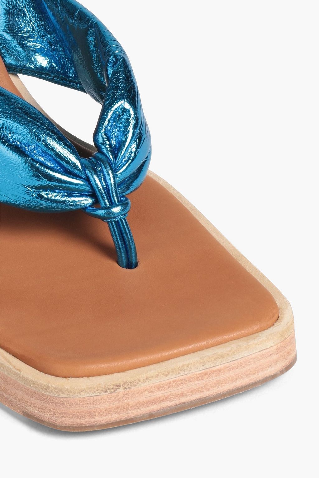 MIISTA April metallic textured-leather mules