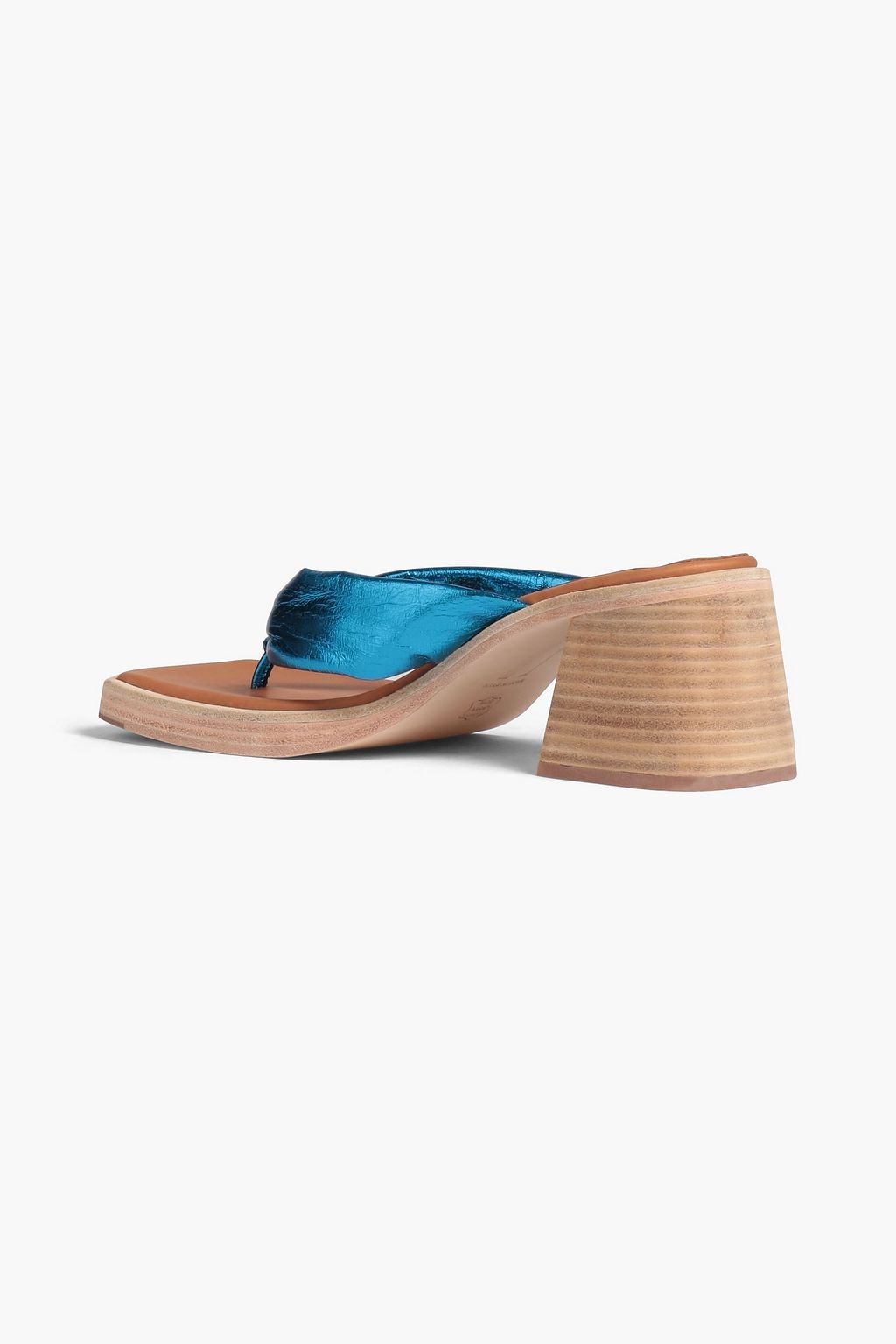 MIISTA April metallic textured-leather mules