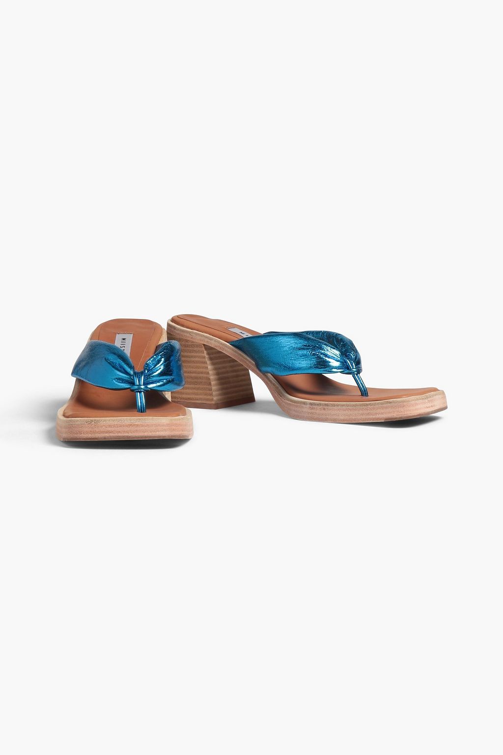 MIISTA April metallic textured-leather mules