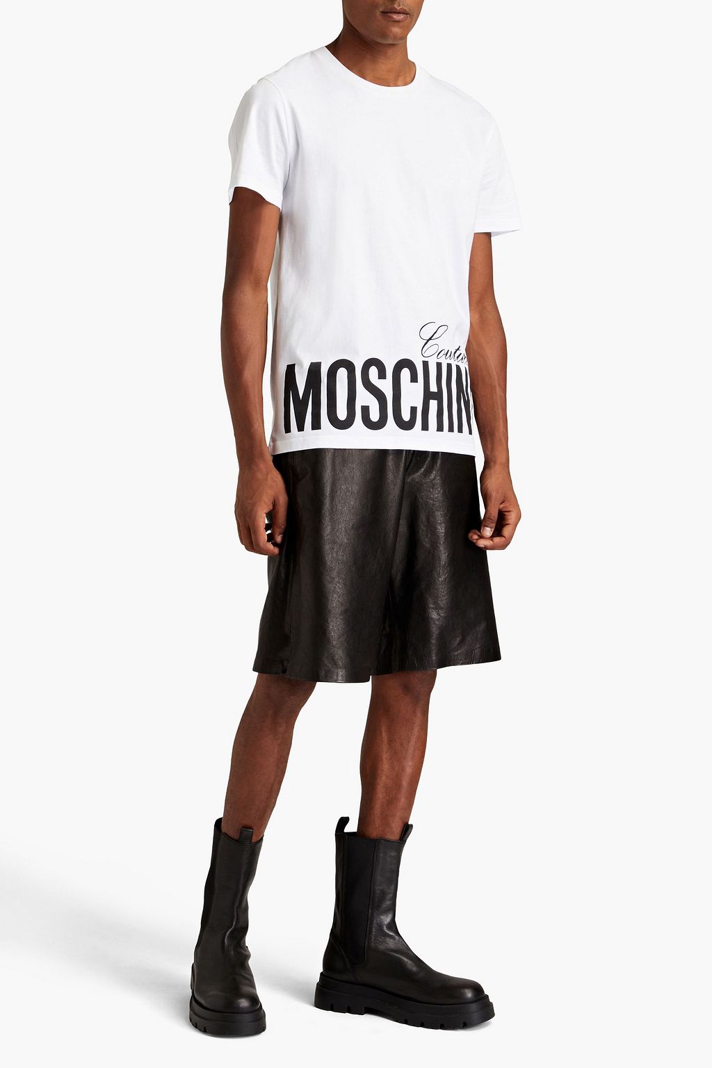 MOSCHINO Printed cotton-jersey T-shirt