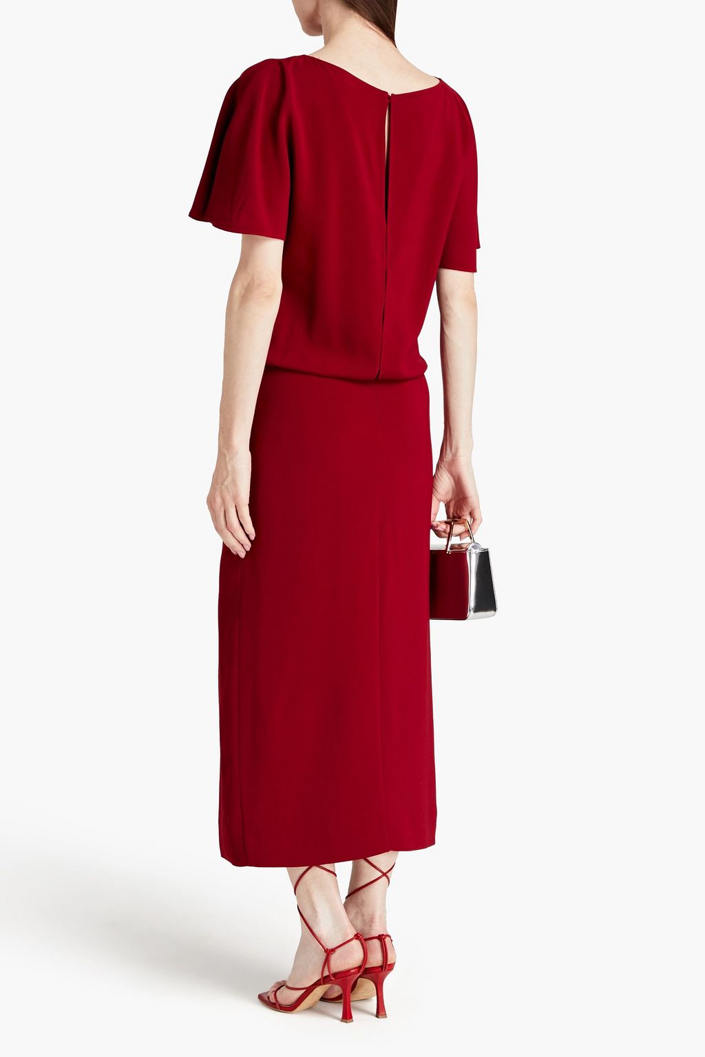 VALENTINO GARAVANI Gathered crepe maxi dress