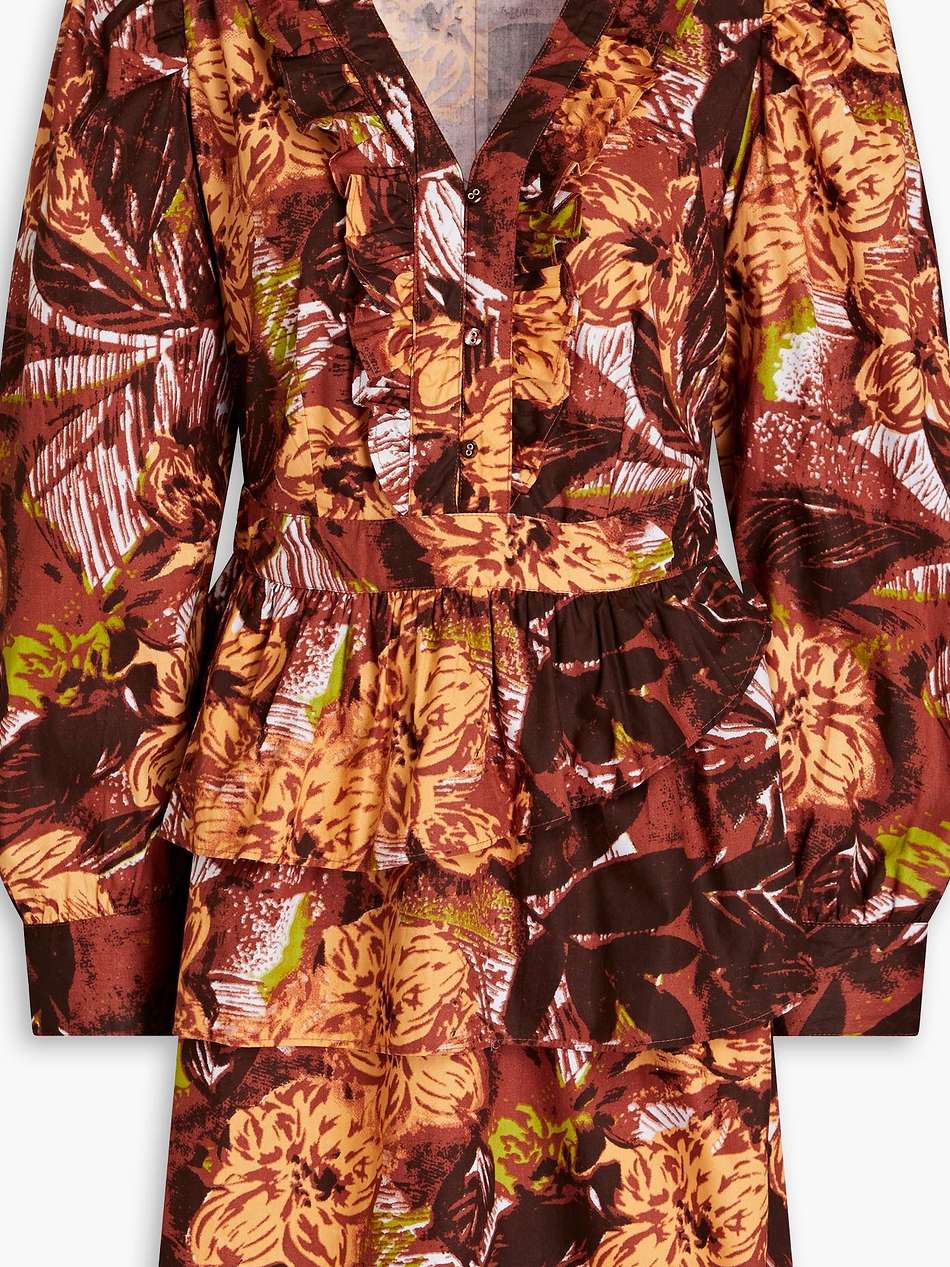 josephina tiered printed cotton mini dress