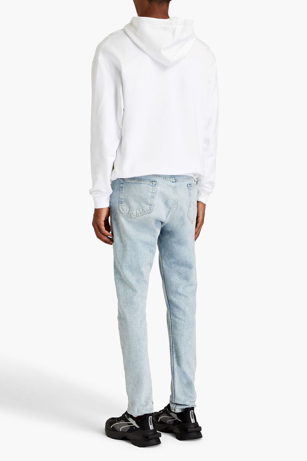 MOSCHINO Printed French cotton-terry drawstring hoodie
