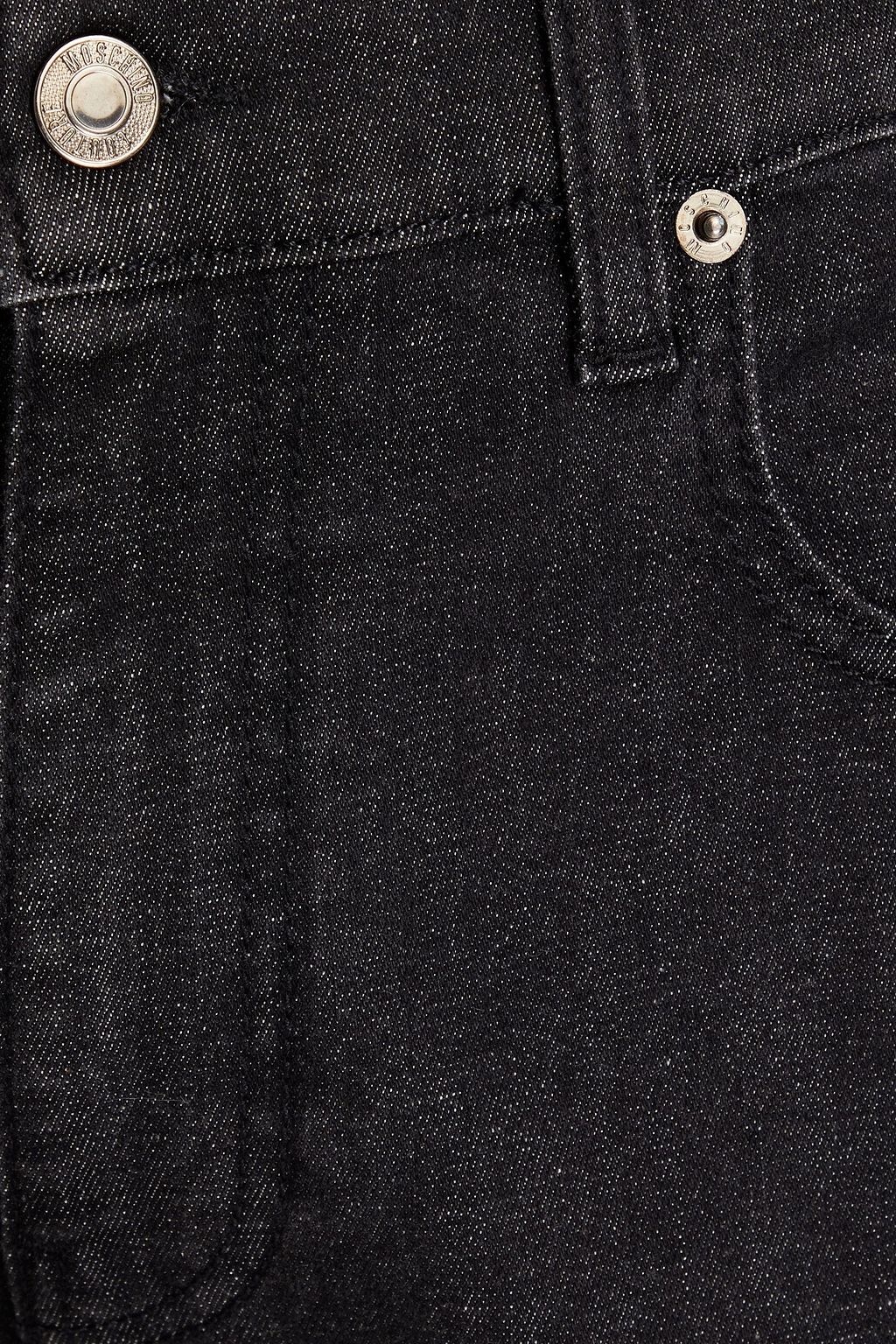 MOSCHINO Skinny-fit appliquéd denim jeans