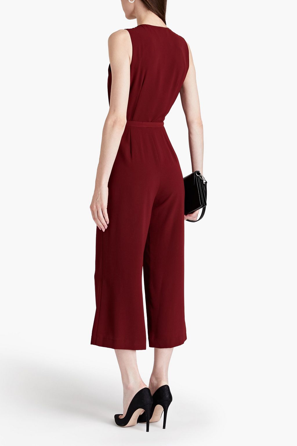MICHAEL MICHAEL KORS Cropped belted stretchcrepe jumpsuit THE