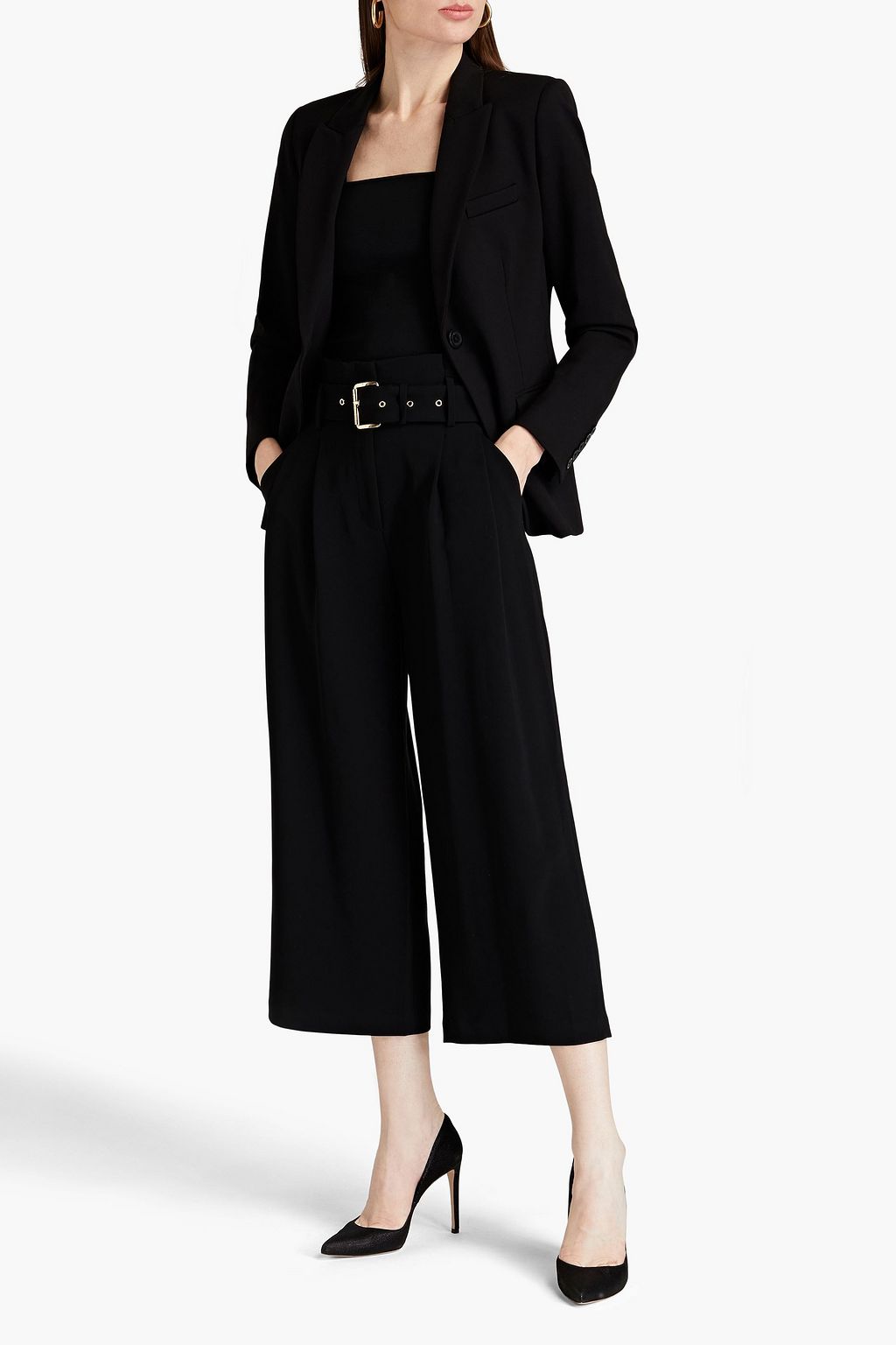 MICHAEL MICHAEL KORS Cropped crepe wideleg pants THE