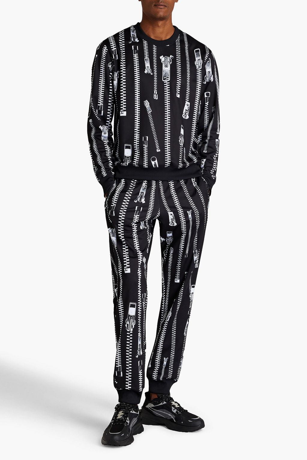 MOSCHINO Bedruckte Sporthose aus glänzendem Jersey