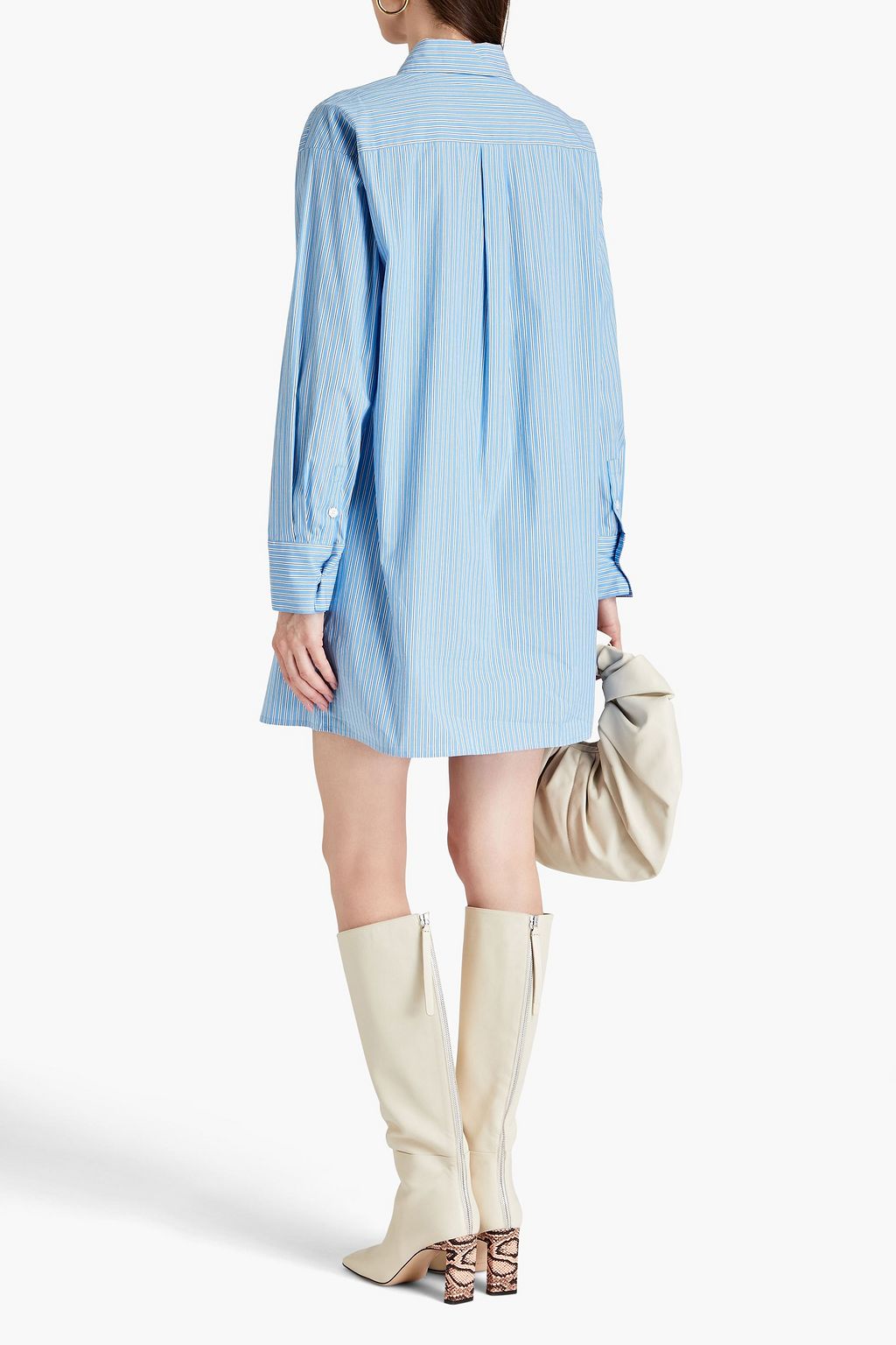 MICHAEL MICHAEL KORS Striped stretch-cotton poplin mini shirt dress